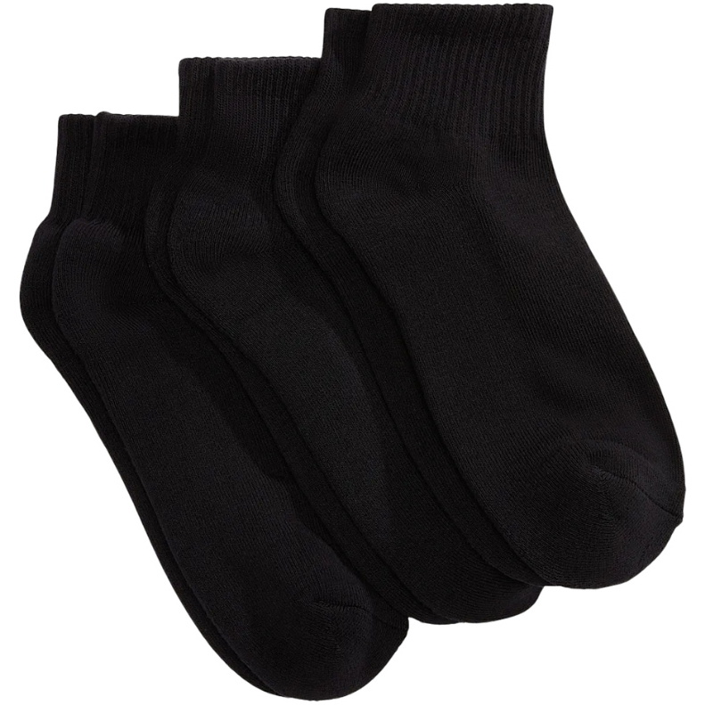 2026 Vans Classic Quarter Crew Socks - 3 Pairs VN000QBXBLK1 - Black